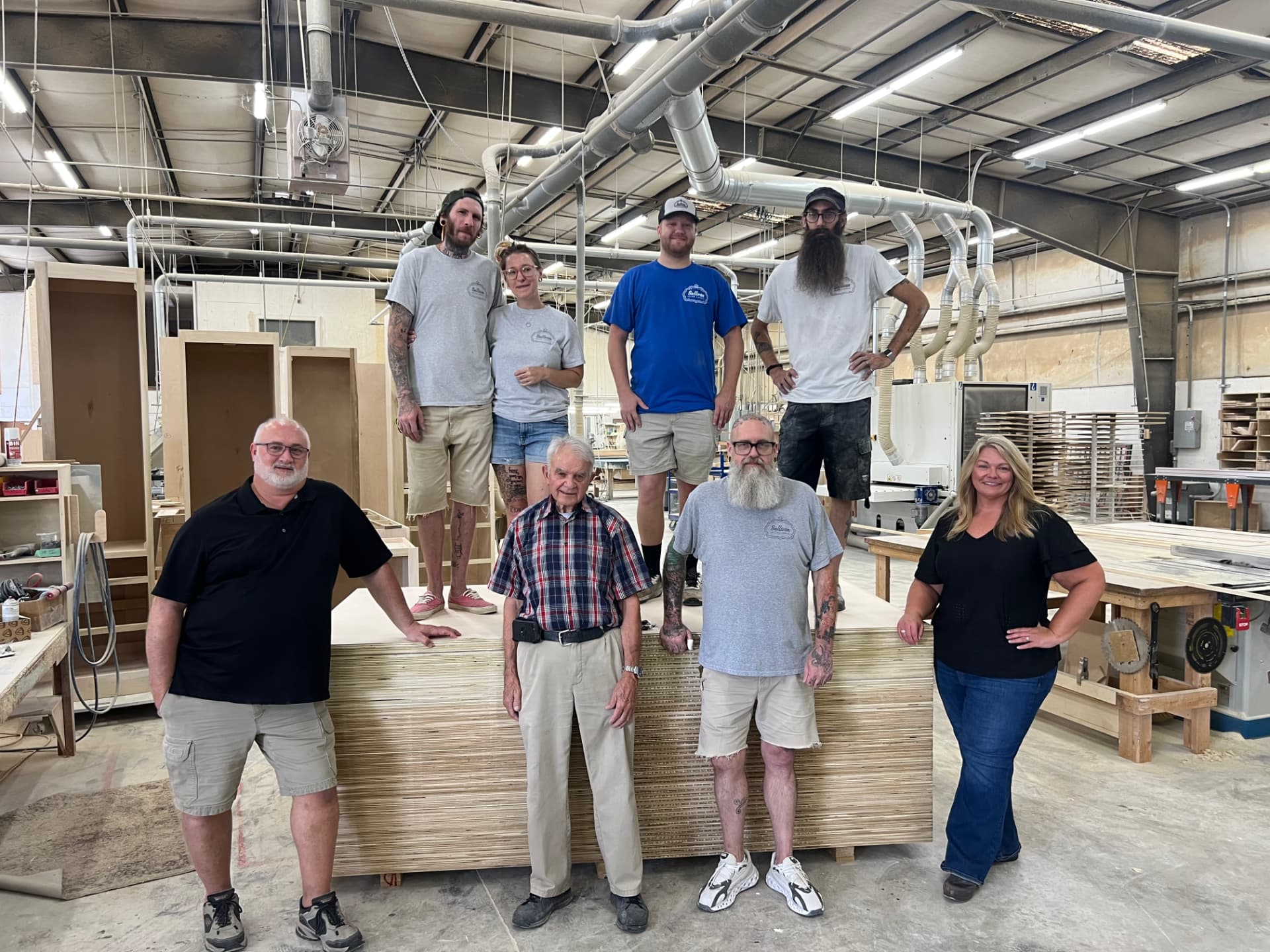 The Sullivan Custom Cabinets team in their North Charleston workshop